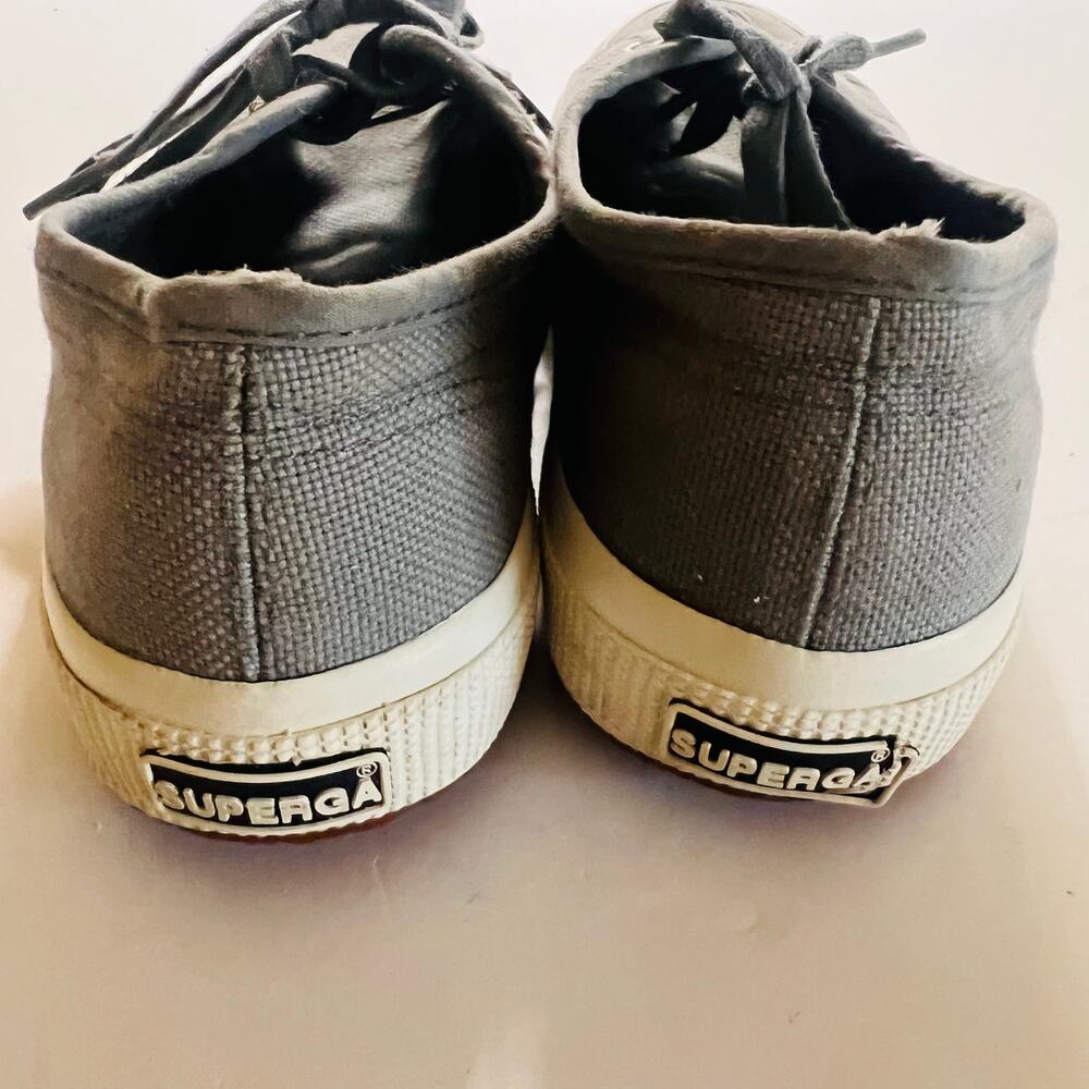 Superga Cotu Classic Gray Lace Up Sneakers Size 8.5 - Picture 4 of 8